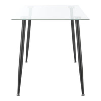 Tavolo da pranzo in vetro temperato acciaio 75 x 110 x 70 cm nero 03_0008702