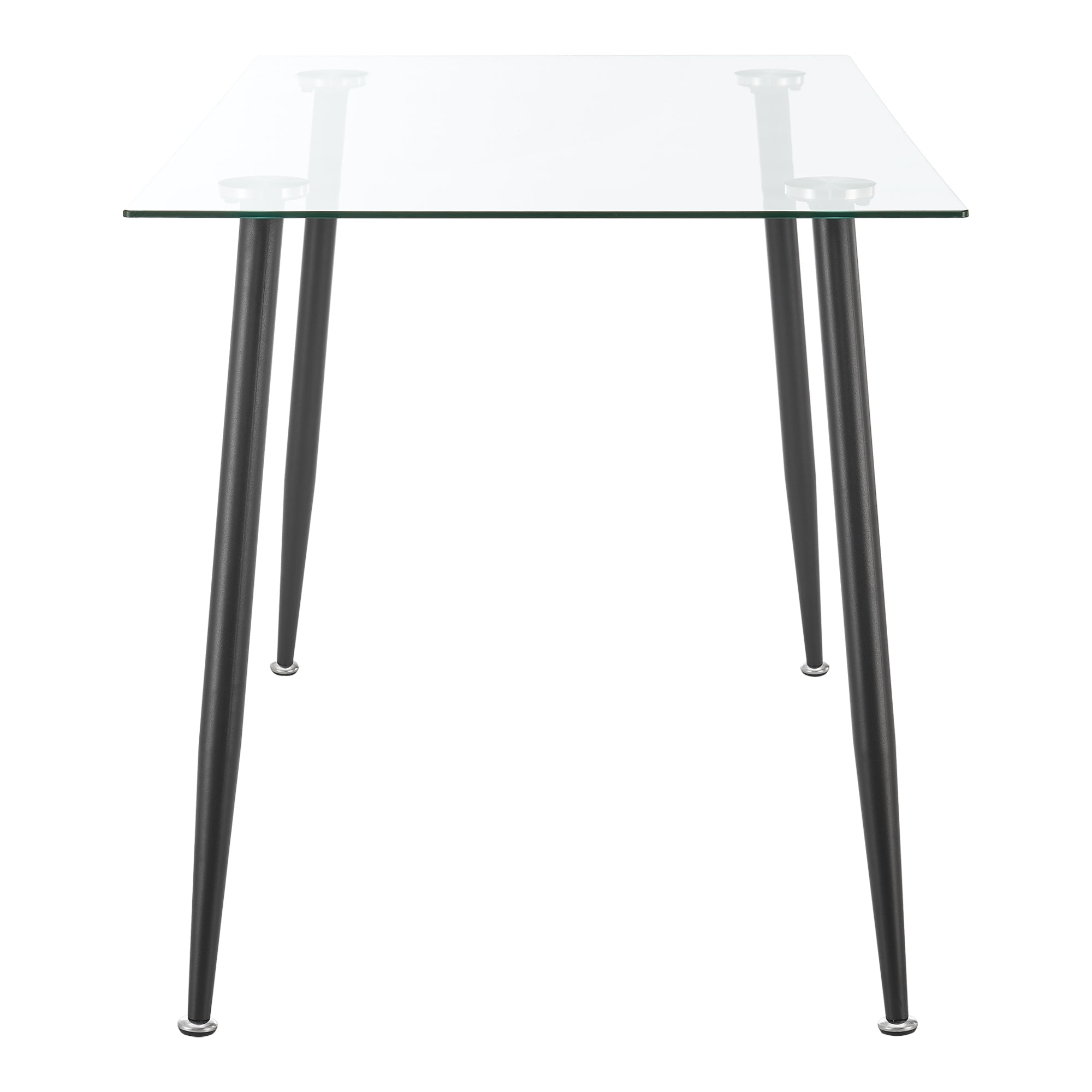 Tavolo da pranzo in vetro temperato acciaio 75 x 110 x 70 cm nero 03_0008702