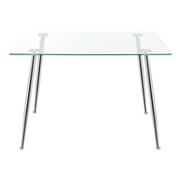 Tavolo da pranzo in vetro temperato acciaio 75 x 110 x 70 cm cromato 03_0008701