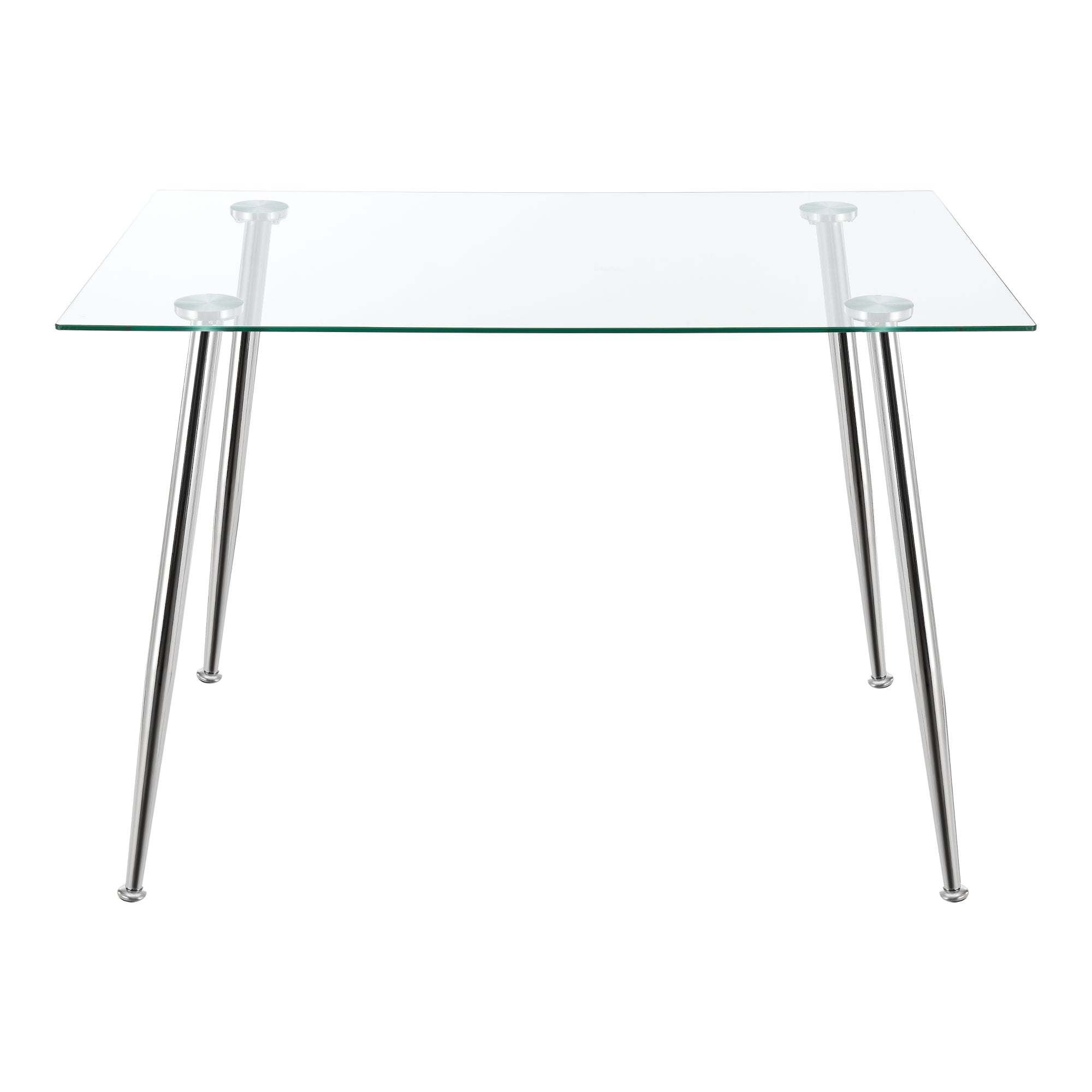 Tavolo da pranzo in vetro temperato acciaio 75 x 110 x 70 cm cromato 03_0008701