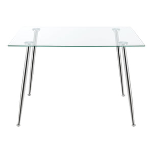 Tavolo da pranzo in vetro temperato acciaio 75 x 110 x 70 cm cromato 03_0008701