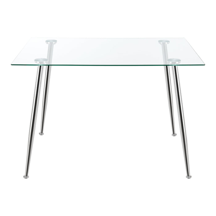 Tavolo da pranzo in vetro temperato acciaio 75 x 110 x 70 cm cromato 03_0008701