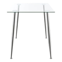 Tavolo da pranzo in vetro temperato acciaio 75 x 110 x 70 cm cromato 03_0008701