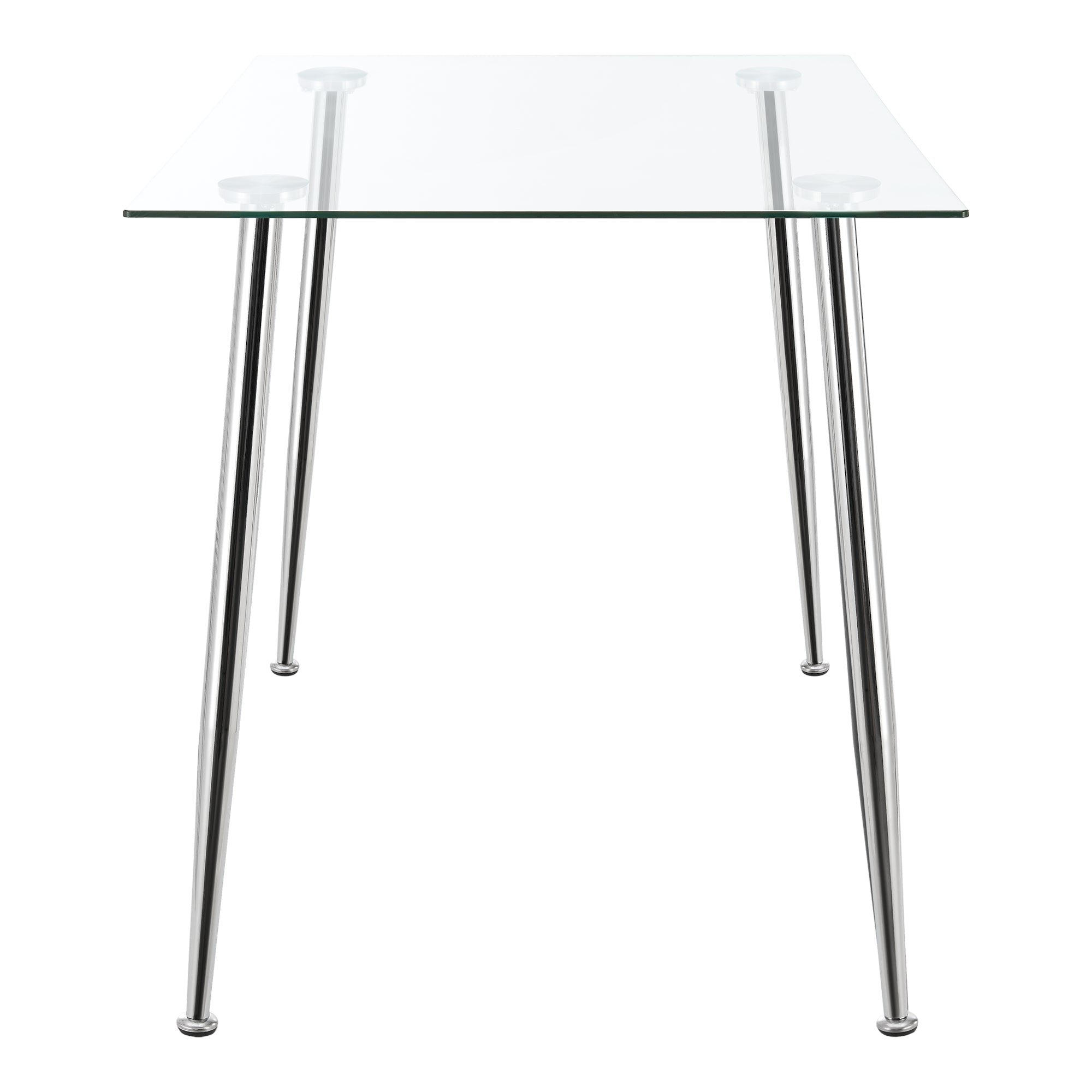 Tavolo da pranzo in vetro temperato acciaio 75 x 110 x 70 cm cromato 03_0008701