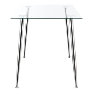 Tavolo da pranzo in vetro temperato acciaio 75 x 110 x 70 cm cromato 03_0008701