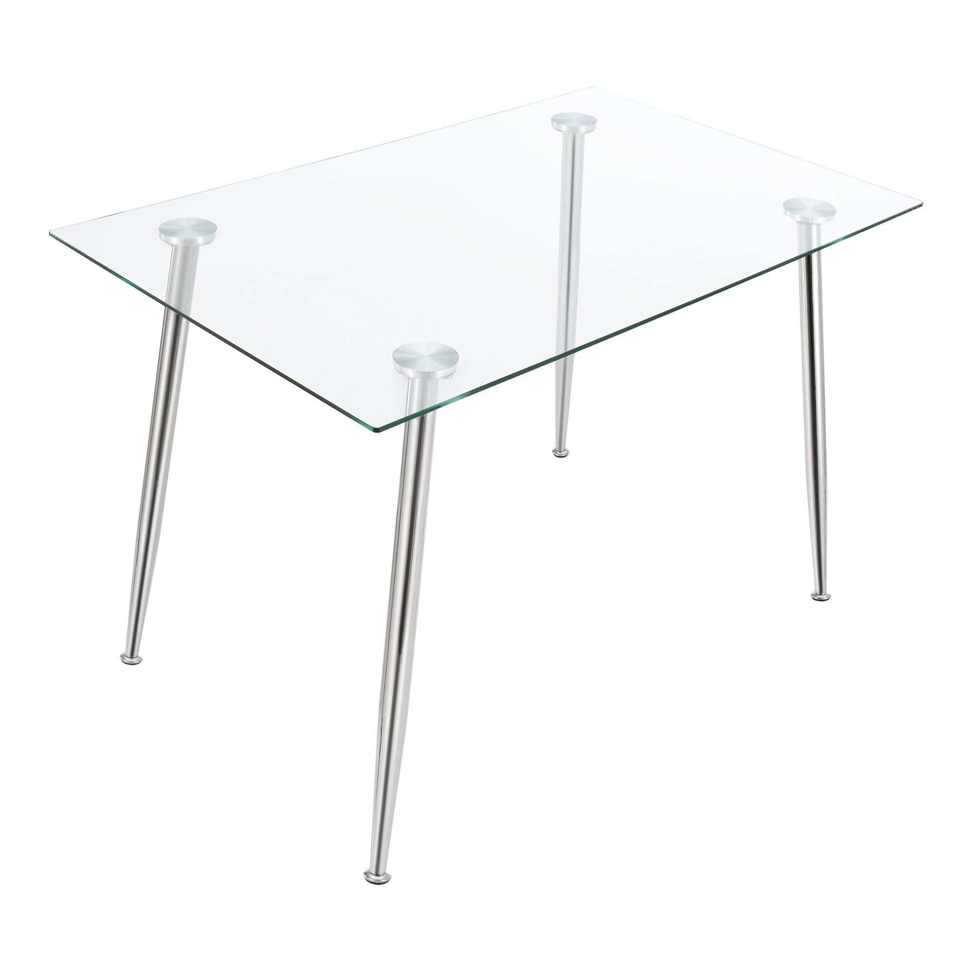 Tavolo da pranzo in vetro temperato acciaio 75 x 110 x 70 cm cromato 03_0008701