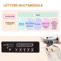 Moto Elettrica per Bambini con Licenza Ufficiale Vespa, 2 Rotelle, Luci e Suoni, 108x49x75 cm, Bianca