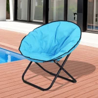 Sedia Pieghevole da Campeggio o Pic Nic, Seduta Imbottita Struttura in Metall0, 80 x 80 x 75cm, Azzurro