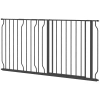 Barriera di Sicurezza per Animali Domestici, Lunghezza Regolabile, 145L x 76H cm, Nero