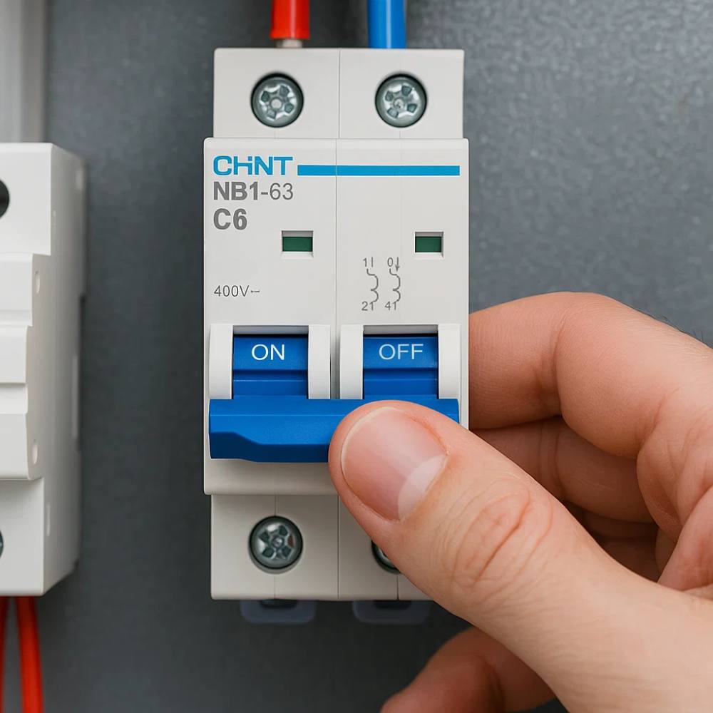 Chint nb1-63 interruttore magnetotermico 2 poli modulabile per impianti civili *** ampere 6 ampere, confezione 1