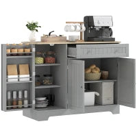 Buffet cucina, mobile cucina con 2 armadi, cassetto, ripiani a portata di mano ed ripiano regolabile, 105x40x83cm, grigio