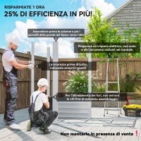 Casetta da Giardino in Metallo con Porte Scorrevoli e Lucchetto con Chiavi, 2.1x1.2x1.9m, Grigio Scuro