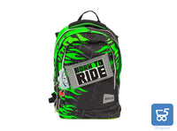 GoPop Round Zaino Estendibile MONSTER TRUCK con 3 Scomparti – Capacità 35 L, Verde/Nero