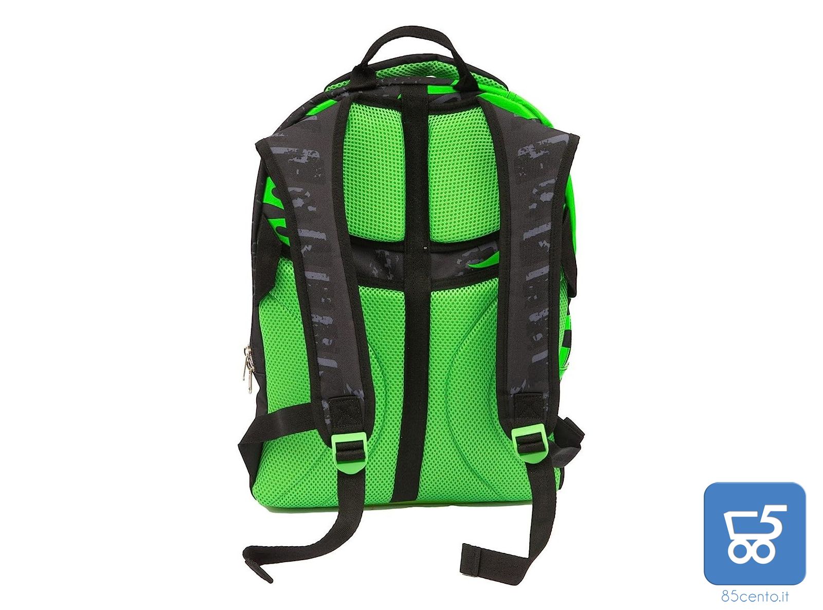 GoPop Round Zaino Estendibile MONSTER TRUCK con 3 Scomparti – Capacità 35 L, Verde/Nero