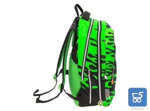 GoPop Round Zaino Estendibile MONSTER TRUCK con 3 Scomparti – Capacità 35 L, Verde/Nero