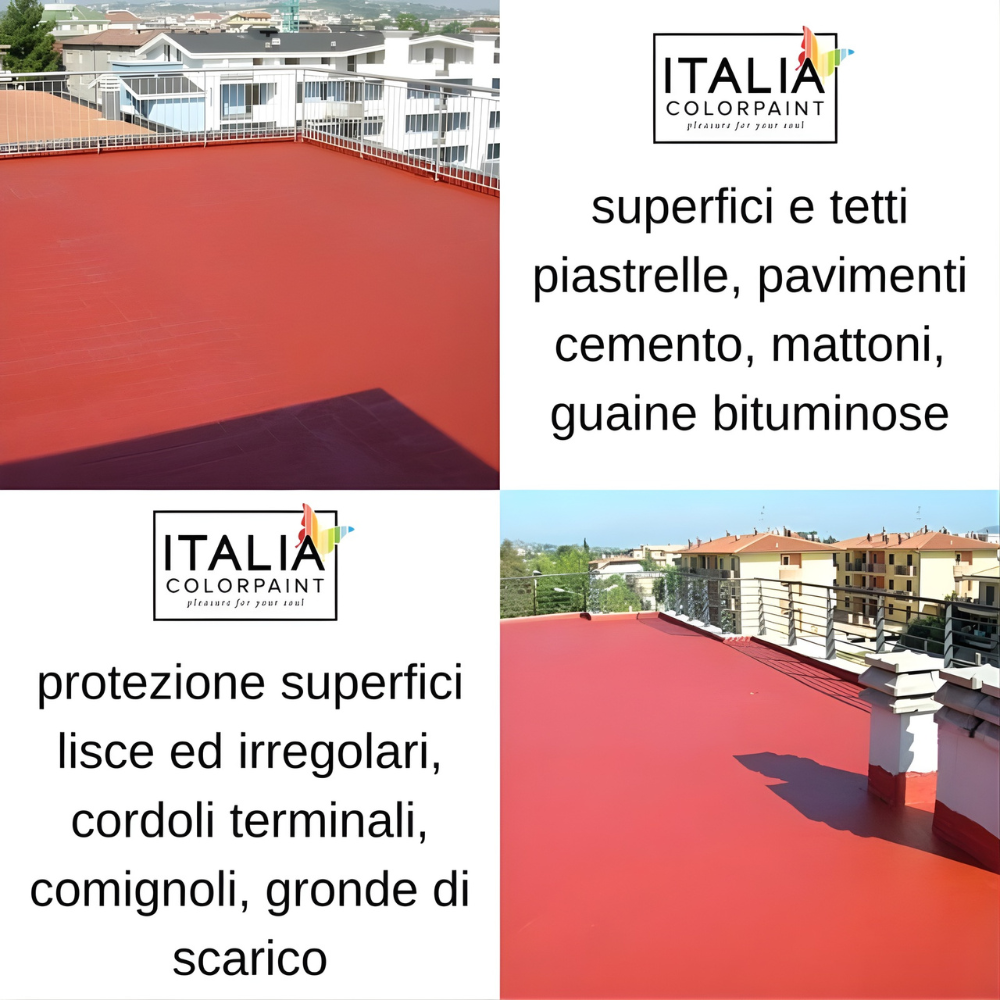 Supergum guaina elastomerica sigillante per muri e terrazze *** formato 5 kg, colore- rosso premium 2003, confezione 1