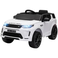 Macchina Elettrica per Bambini a Licenza Land Rover con Fari, Clacson e Cintura,106x65.5x51 cm, Bianco
