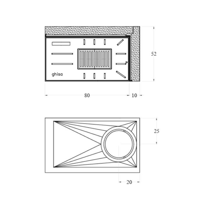 Camino gallipoli rivestimento focolare prefabbricato ghisa ds90 aperto a sinistra