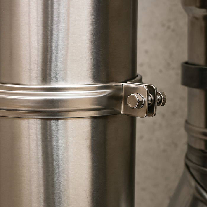 Fascetta bloccaggio monoparete acciaio inox canna fumaria collare tubature *** misura Ø 300 mm, confezione 1