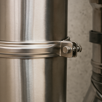 Fascetta bloccaggio monoparete acciaio inox canna fumaria collare tubature *** misura Ø 350 mm, confezione 1