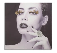 Stampa Su Tela Con Applicazioni Lady Dark Cm 80X2,8X80