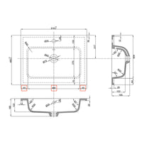 Lavabo ad incasso mineral marmo colore bianco opaco mobile composizione bagno *** misure 61x46 cm, confezione 1