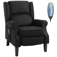 Poltrona Massaggiante e Reclinabile con Funzione Riscaldante e Telecomando, 78x84x101cm, Nero