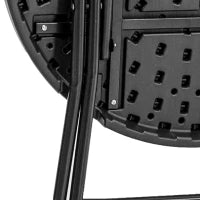 Tavolo da Giardino Rotondo, Tavolo da Pranzo da Esterno per 4 Persone con Piano in HDPE e Struttura in Acciaio, Grigio Scuro