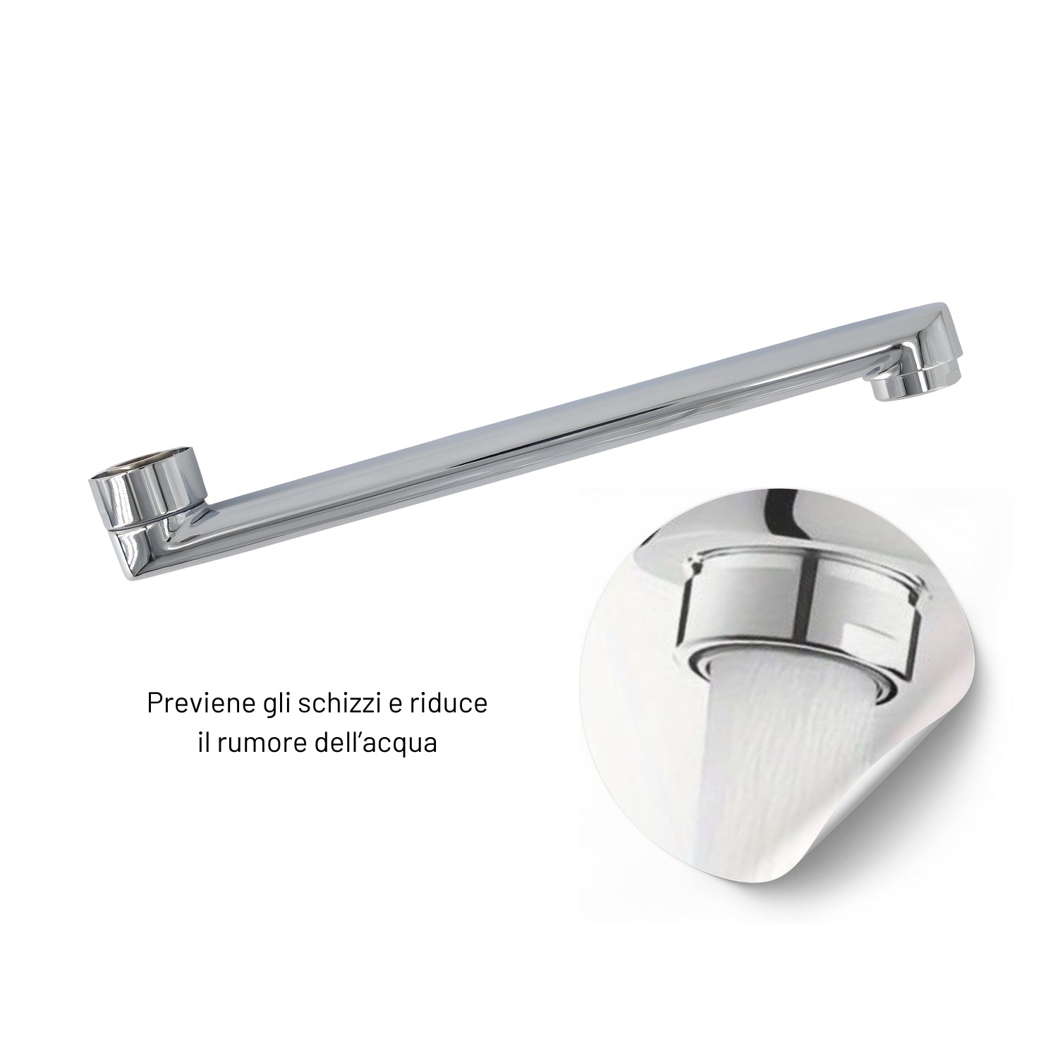 Canna dritta in ottone cromato per miscelatore a muro modello milano *** confezione 1