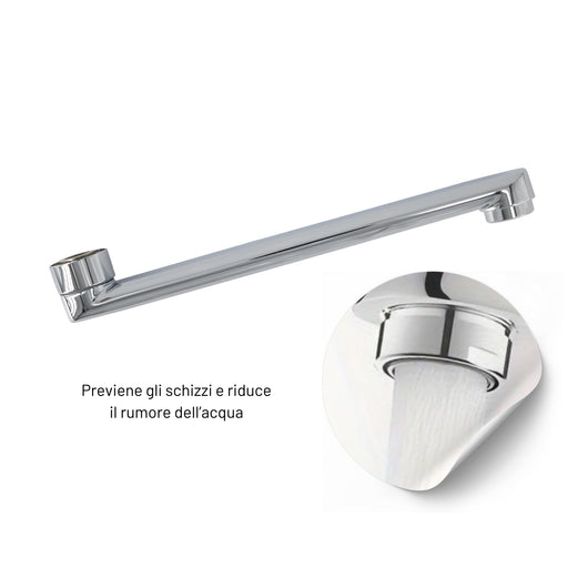 Canna dritta in ottone cromato per miscelatore a muro modello milano *** confezione 1