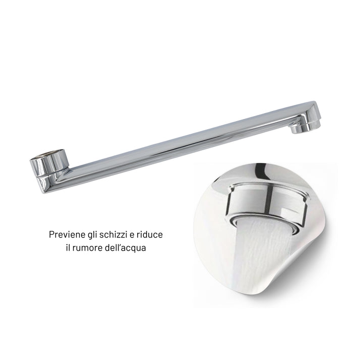 Canna dritta in ottone cromato per miscelatore a muro modello milano *** confezione 1