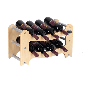 CANTINETTA - SOVRAPPONIBILE- IN LEGNO PORTA BOTTIGLIE VINO MODELLO GRADINO 8 BOTTIGLIE FINITURA ACERO L.75 x P.25 x H.30 100% FABBRICATO IN ITALIA