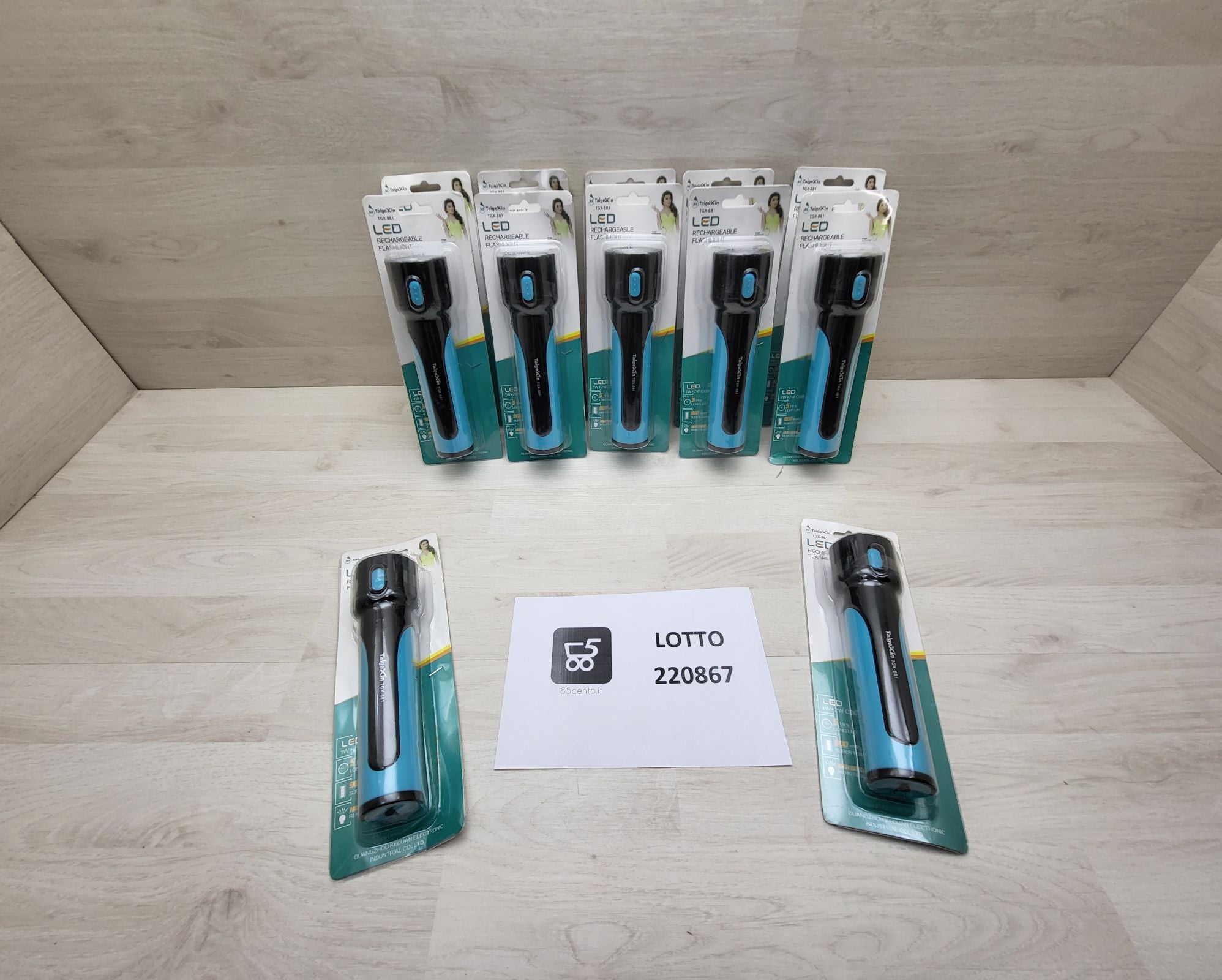 Grande Lotto Stock materiale elettronico 12 Luci Led Cob a batteria nere nuovo usato misto da rivendere 220867