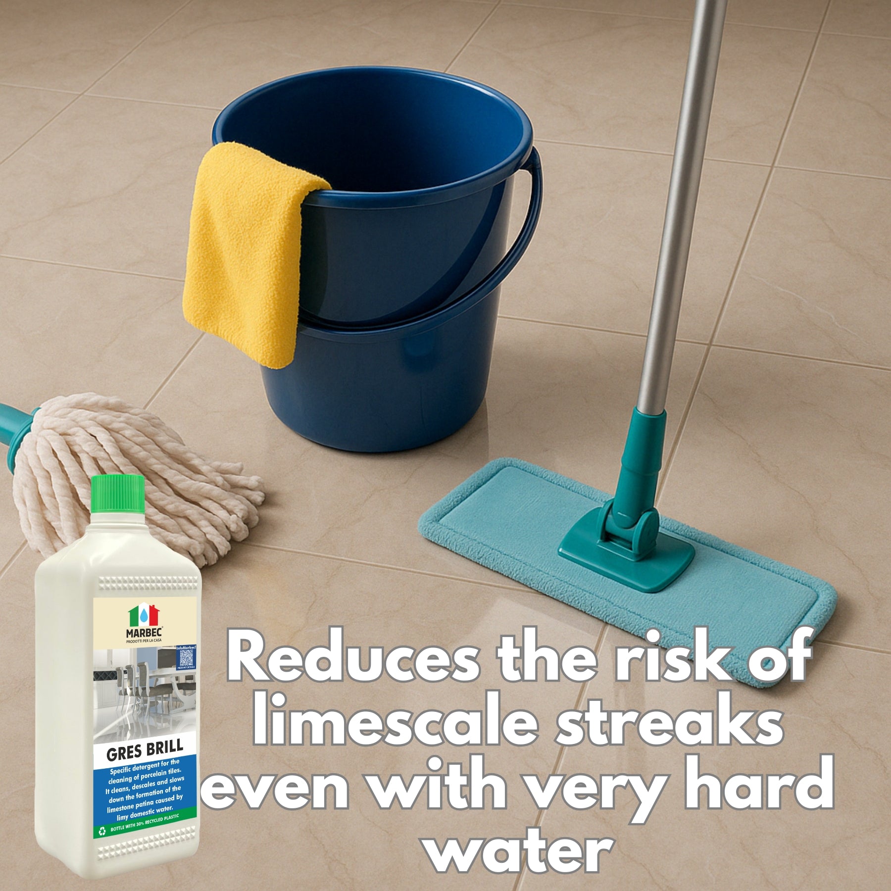 Detergente per gres porcellanato GRES BRILL   1LT + Tampone in Melamina