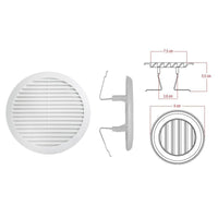 Griglia di Ventilazione Rotonda Con Molla D90mm Foro Regolabile 55-85mm Made In Italy