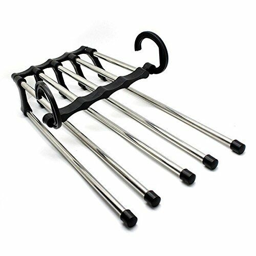 Gruccia appendiabiti multipla 5 in 1 pieghevole per pantaloni salva spazio