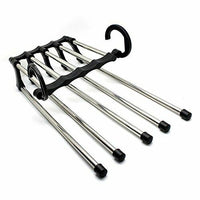 Gruccia appendiabiti multipla 5 in 1 pieghevole per pantaloni salva spazio