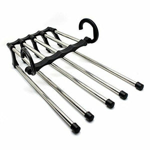 Gruccia appendiabiti multipla 5 in 1 pieghevole per pantaloni salva spazio