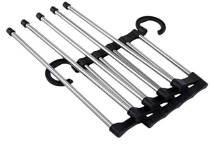 Gruccia appendiabiti multipla 5 in 1 pieghevole per pantaloni salva spazio