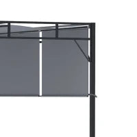 Gazebo a Pergola 3x3m in Acciaio con Tettuccio Scorrevole e 8 Picchetti Inclusi