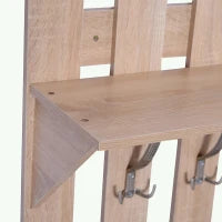 Set Arredo Guardaroba 3 in 1 con Specchio e Scarpiera da Ingresso Pannello Truciolare 90 x 21.5 x 116cm Quercia