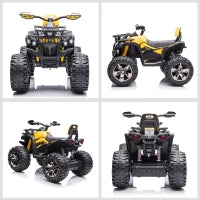 Quad per Bambini Elettrico 12V con Fari e Batteria Ricaricabile, Età 3-5 Anni, 100x65x73cm, Giallo