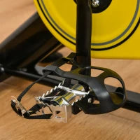 Cyclette Regolabile in Altezza, Cyclette da Interni con Trasmissione a Cinghia, Display LCD, Acciaio ABS, 45,5 x 100 x 101-113 cm, Giallo e Nero