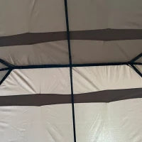 Gazebo da Giardino 4x3m con 6 Tende Rimovibili, Struttura in Metallo e Telo in Poliestere Beige