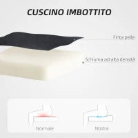 Sedia da Ufficio Reclinabile ad Altezza Regolabile in Finta Pelle e Acciaio, 60x68x95.5-105 cm, Nero