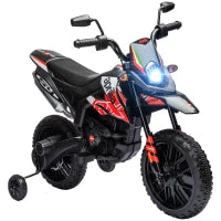 Moto Elettrica Per Bambini Con Licenza Aprilia Con 2 Motori Da 12V, Ruote Di Allenamento, Luce LED, Musica, Rosso