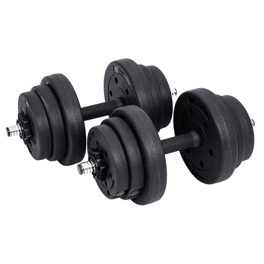 Set 2 manubri corti rivestimento in plastica 2 x 10 kg fitness bodybuilding sport 12_0002036