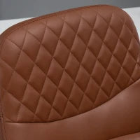 Sedia da Ufficio a Dondolo con 2 Punti Massaggianti e Porta USB, Poltrona da Ufficio in Finta Pelle Marrone con Altezza Regolabile, 59x63x92-101cm