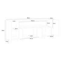 Credenza madia 5 ante a battente 1 vano a ribalta 200x40cm Stephanie Report