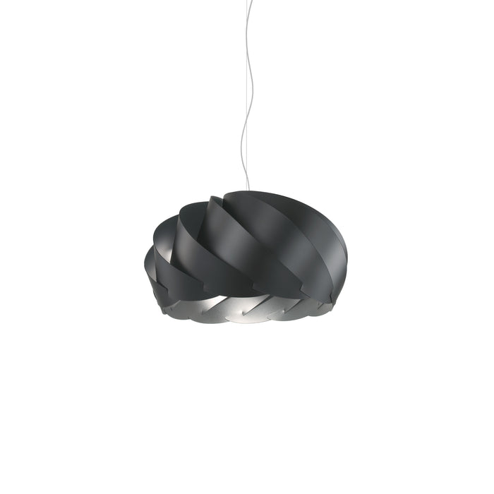 Sospensione Moderna Half Globe Polilux ® Nero E Metallo Cromo 1 Luce E27 D42Cm